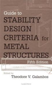 Cover of: Guide to Stability Design Criteria for Metal Structures by Theodore V. Galambos