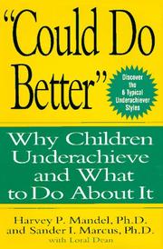 Cover of: "Could do better": why children underachieve and what to do about it