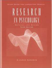 Cover of: Research in Psychology, Study Guide by C. James Goodwin