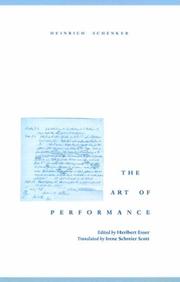 Cover of: The Art of Performance