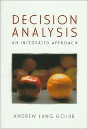 Cover of: Decision analysis: an integrated approach