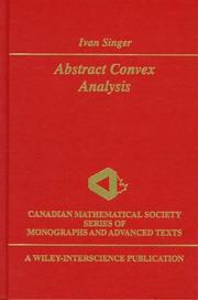 Cover of: Abstract convex analysis