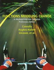 Cover of: Functions Modeling Change: A Preparation for Calculus : Preliminary Edition