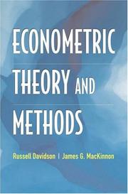 Cover of: Econometric Theory and Methods