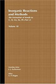 Cover of: The Formation of Bonds to C,Si, Ge,Sn,Pb (Part 2), Volume 10, Inorganic Reactions and Methods