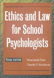 Cover of: Ethics and law for school psychologists