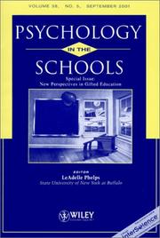 Cover of: Psychology in the Schools, New Perspectives in Gifted Education | LeAdelle Phelps