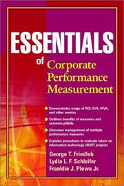 Essentials of corporate performance measurement