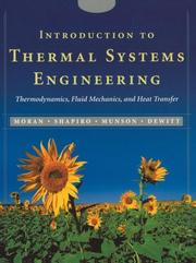 Cover of: Introduction to Thermal Systems Engineering by Michael J. Moran, Howard N. Shapiro, Bruce R. Munson, David P. DeWitt