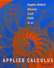 Cover of: Student Study Guide to accompany Applied Calculus, 2nd Edition | Deborah Hughes-Hallett