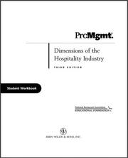 Cover of: Dimensions of the Hospitality Industry, Third Edition Package (includes Text and NRAEF Workbook), Student Workbook