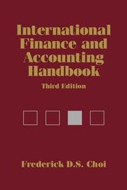 Cover of: International Finance and Accounting Handbook by Frederick D. S. Choi