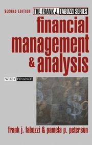 Cover of: Financial Management and Analysis by Frank J. Fabozzi, Pamela P. Peterson