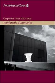 Cover of: Corporate Taxes 2002-2003 by Pricewaterhousecoopers