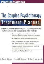 Cover of: The couples psychotherapy treatment planner by K. Daniel O'Leary