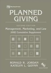 Cover of: Planned Giving: Management, Marketing, and Law, 2002 Cumulative Supplement (Nonprofit Law, Finance & Management)