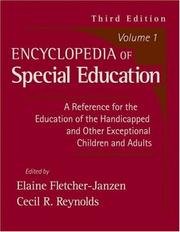 Cover of: Encyclopedia of Special Education, Vol. 1 (2nd Edition) (Encyclopedia of Special Education) by Cecil R. Reynolds, Elaine Fletcher-Janzen