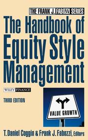 Cover of: Handbook of equity style management by T. Daniel Coggin, Frank J. Fabozzi, editors.