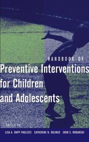 Cover of: Handbook of Preventive Interventions for Children and Adolescents