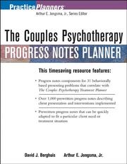 Cover of: The Couples Psychotherapy Progress Notes Planner (Practice Planners)