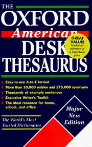 Cover of: The Oxford American desk thesaurus