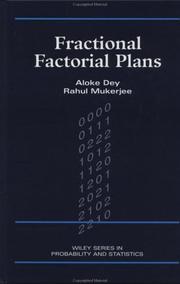 Cover of: Fractional factorial plans