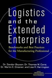 Cover of: Logistics and the extended enterprise by Sandor Boyson ... [et al.].