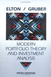Cover of: Modern Portfolio Theory and Investment Analysis Fifth Edition and Investment Portfolio Software Version 2.5