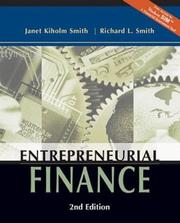 Cover of: Entrepreneurial Finance