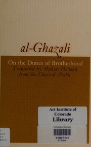 Cover of: On the duties of brotherhood