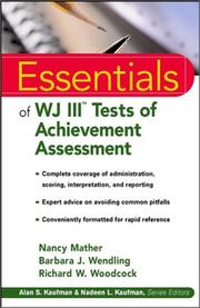 Cover of: Essentials of WJ III Tests of Achievement Assessment