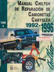 Cover of: Manual Chilton de reparación de camionetas Chrysler 1992-1996 by Chilton Book Company