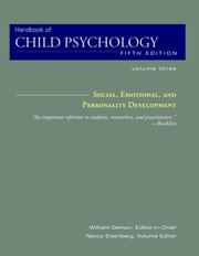 Cover of: Social, Emotional, and Personality Development, Volume 3, Handbook of Child Psychology, 5th Edition by 