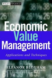 Cover of: Economic Value Management: Applications and Techniques
