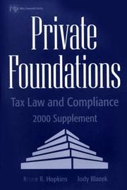 Cover of: Private Foundations: Tax Law and Compliance, 2000 Supplement