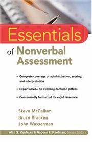 Essentials of nonverbal assessment by R. Steve McCallum, Steve McCallum, Bruce Bracken, John Wasserman