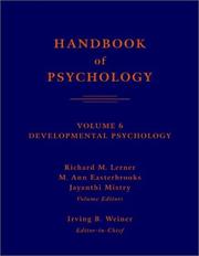 Cover of: Handbook of Psychology, Developmental Psychology (Handbook of Psychology)