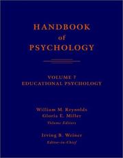 Cover of: Educational Psychology (Handbook of Psychology, Volume 7)