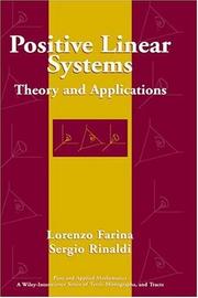 Cover of: Positive Linear Systems: Theory and Applications