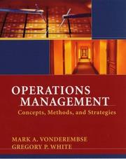 Cover of: Operations management by Mark A. Vonderembse