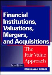Cover of: Financial Institutions, Valuations, Mergers and Acquisitions by Zabihollah Rezaee