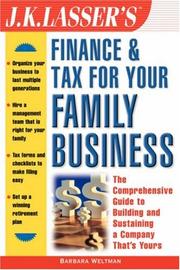 Cover of: J.K. Lasser's Financial and Tax Strategies for Family Business