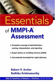 Essentials of MMPI-A Assessment (Essentials of Psychological Assessment Series) by Robert P. Archer