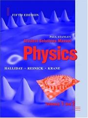 Cover of: Student Solutions Manual to Accompany Physics, 5th Edition by David Halliday, Robert Resnick, Kenneth S. Krane