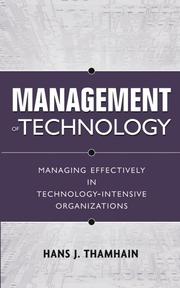 Management of technology by Hans J. Thamhain