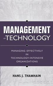 Cover of: Management of technology by Hans J. Thamhain