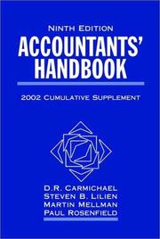 Cover of: Accountants' Handbook: 2002 Cumulative Supplement, Ninth Edition