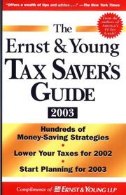 Cover of: The Ernst & Young Tax Saver's Guide 2003, Custom