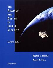 Cover of: The analysis and design of linear circuits: laplace early by Roland E. Thomas