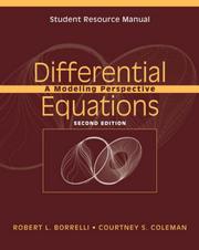 Cover of: Student Resource Manual to accompany Differential Equations: A Modeling Perspective, 2nd Edition